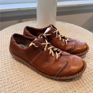 Born Brown Leather Men's Slip-On Lace Casual Shoes